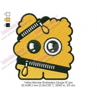 Yellow Monster Embroidery Design 07